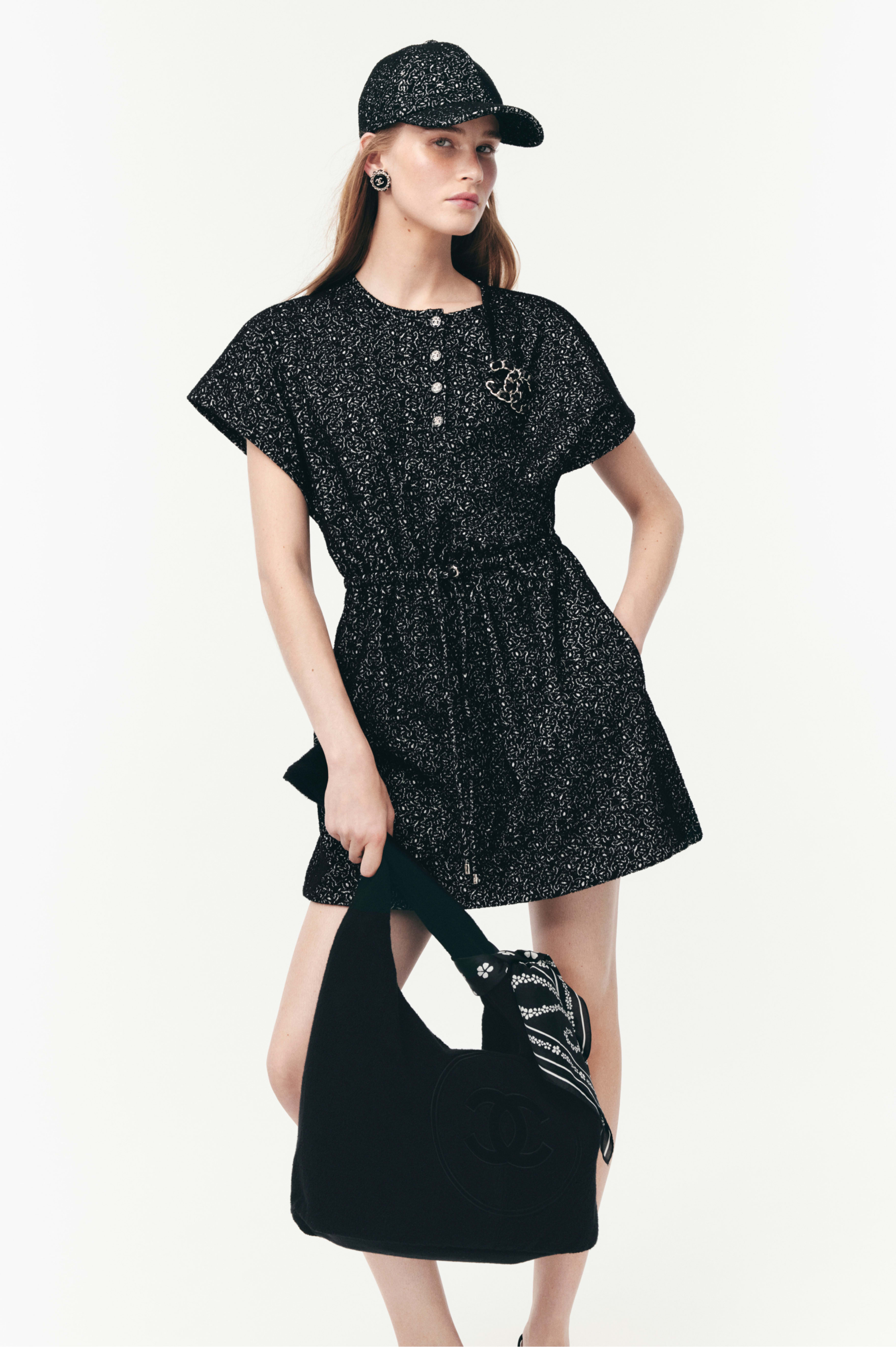 Vestido - Negro y blanco - Algodón y mezcla de fibras - Vista alternativa